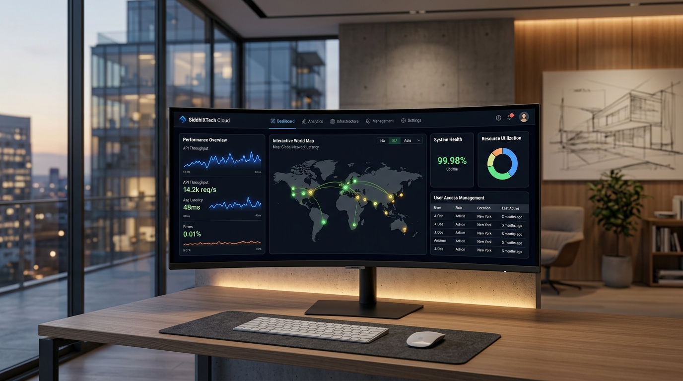 SiddhiXTech Enterprise Cloud SaaS Dashboard